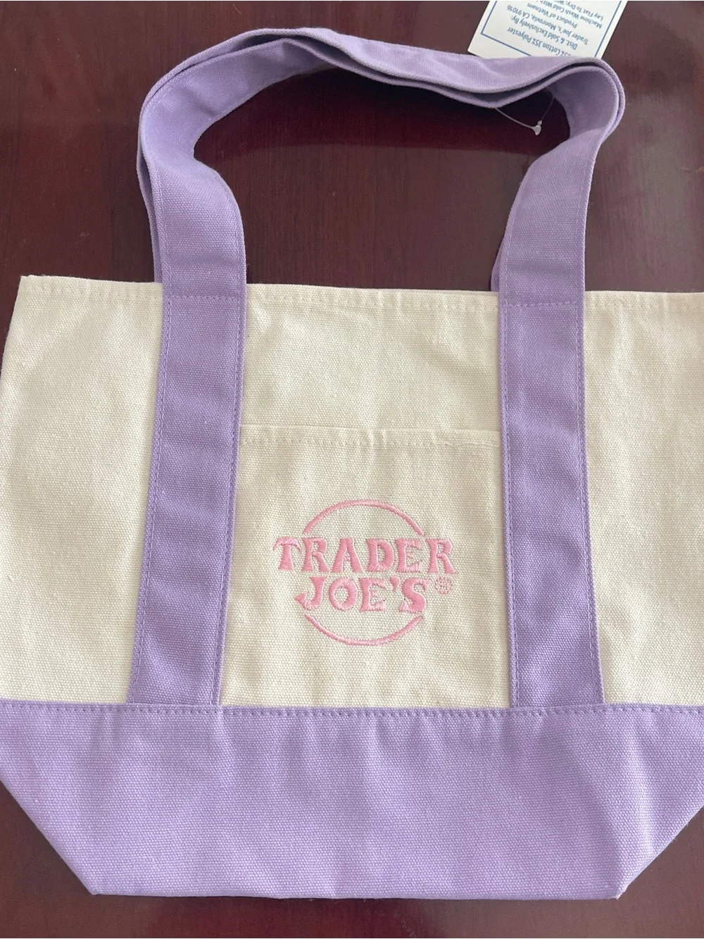 Trader Joes Mini Pastel Canvas Tote Bag 3 Pieces- All new